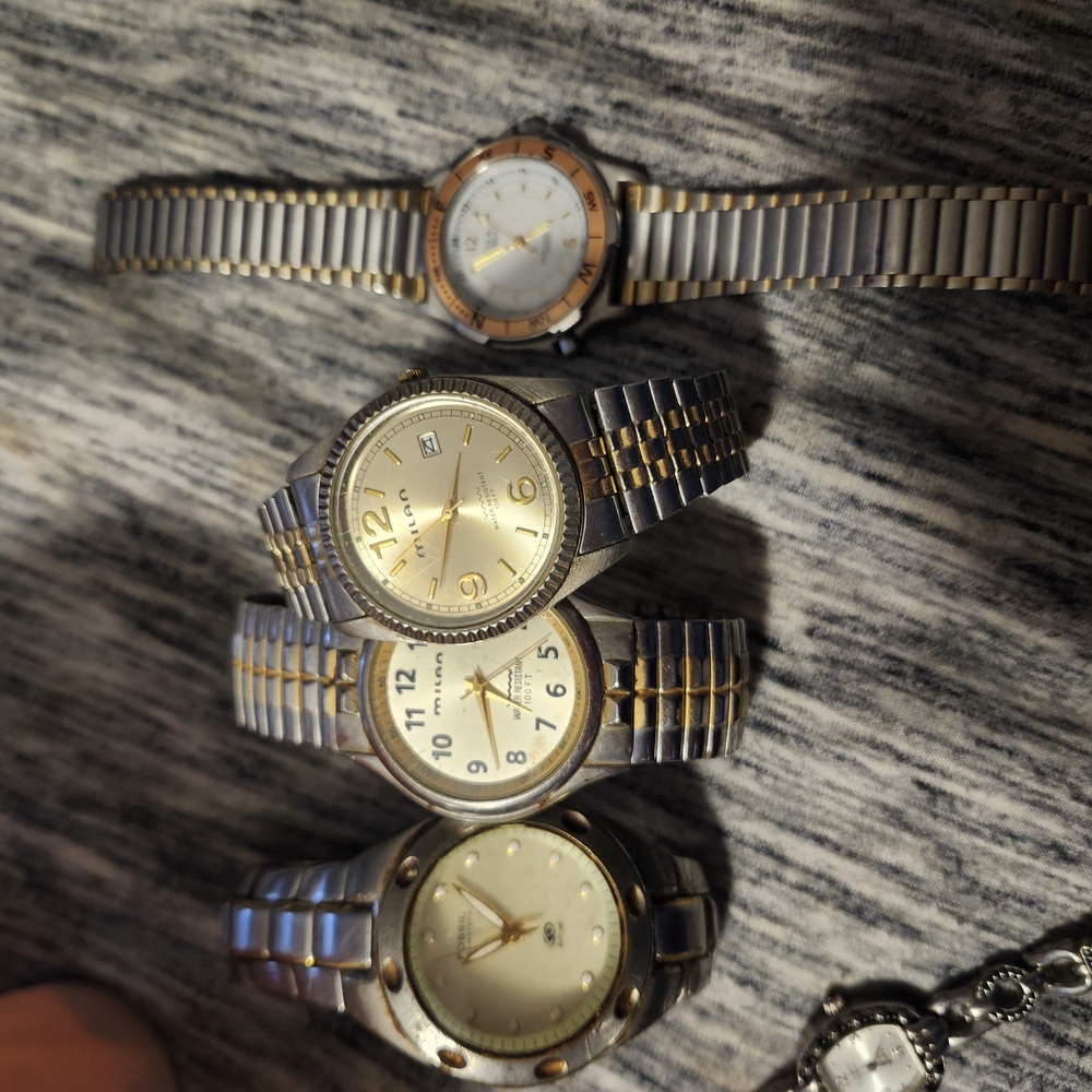 Timex and Seiko Silver and Gold Watches